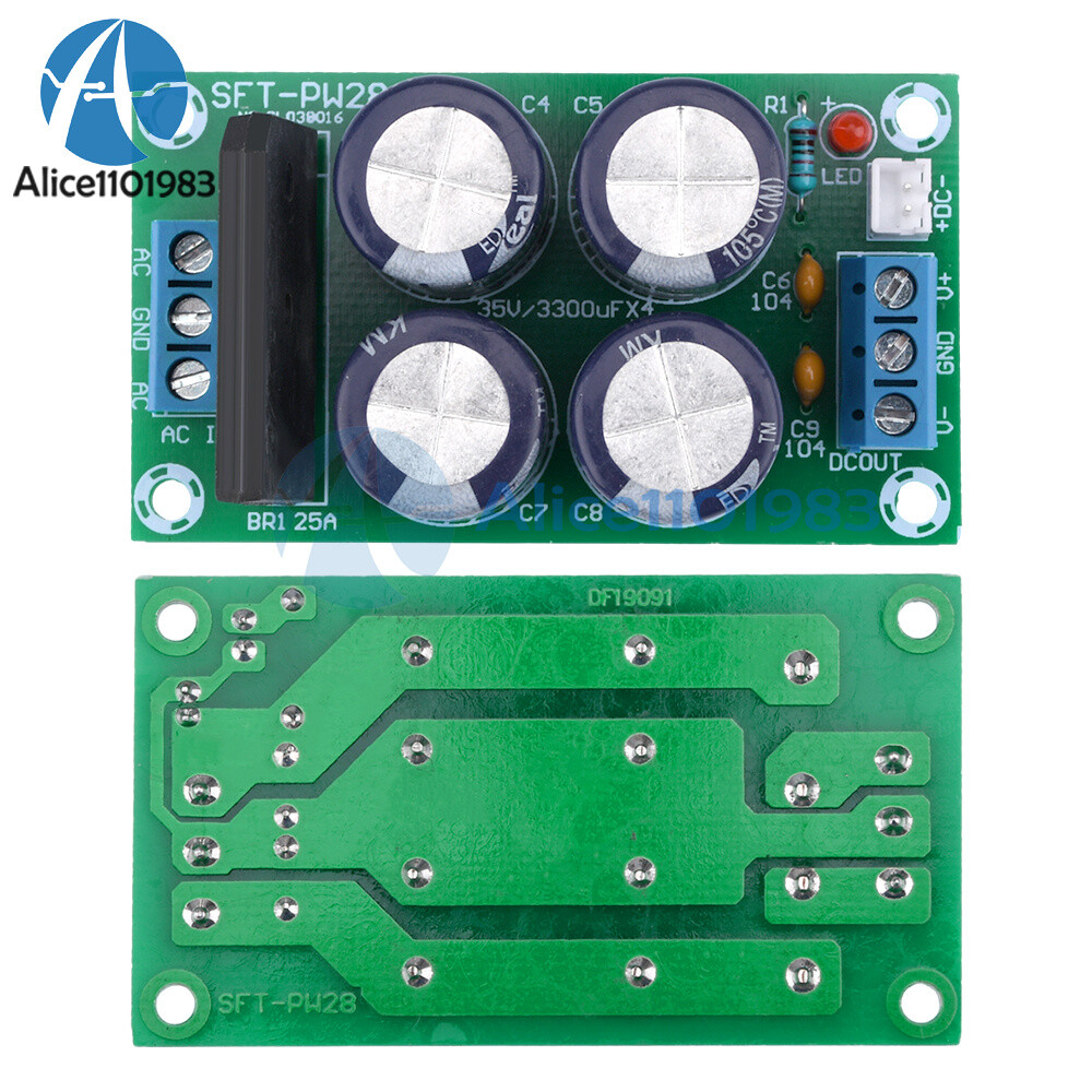 Dual Power Filter Power Amplifier Board Rectifier 25A Flat Bridge Unregulated