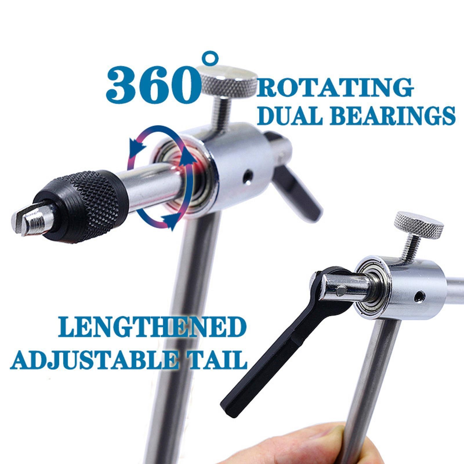 Fly Tying Vise Fly Tying Tools Universal Rotatable with Long Handle for Teasers
