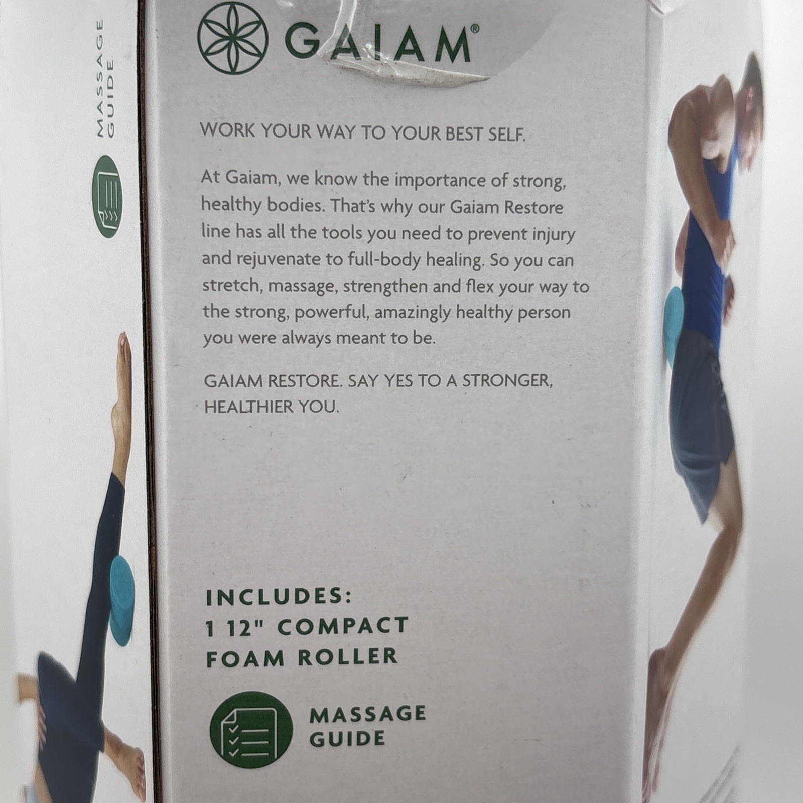 Gaiam Restore Foam Roller Compact 12" Foam - Textured Teal Blue