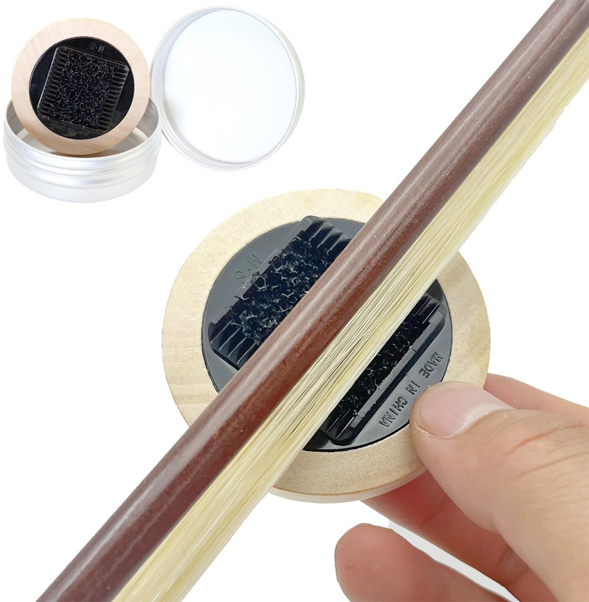 HAINEAO Bow Comb Rosin Spreader Separates Stuck Strings Log color，Black