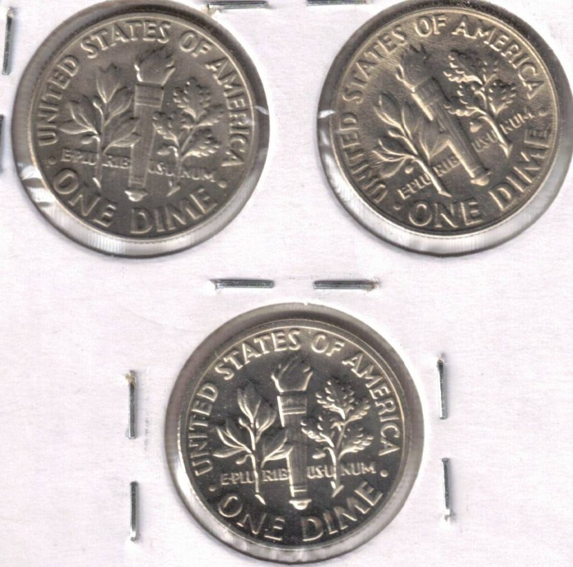 1969-S Proof and D+P Mint Set Roosevelt three Dimes!