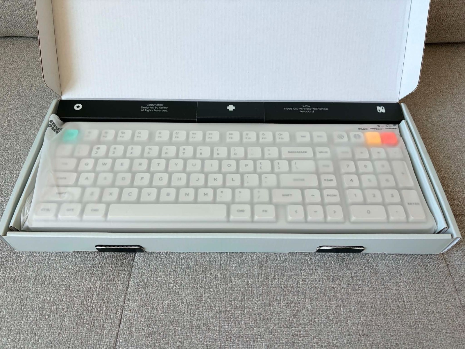 Nuphy Node100 Mechanical Keyboard Lunar White, Blush Nano Switches, Low Profile