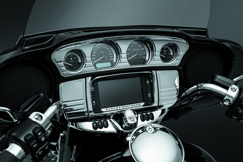 Kuryakyn Deluxe Tri-Line Stereo Trim Kit for Harley Davidson Touring Models