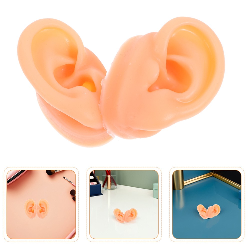 2 Pair Piercing Ear Model Human Anatomy Fake Display Mold Earpiece