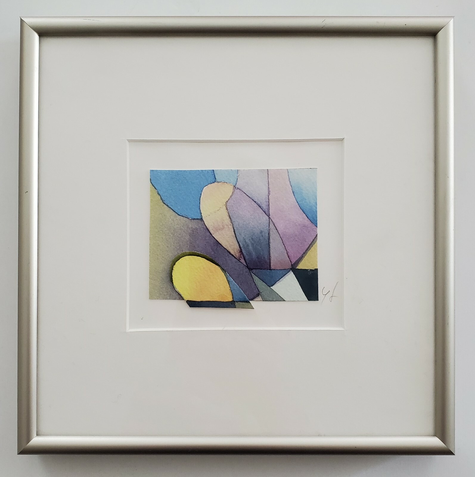 Hiroko Shikashio 8"x8" Framed Collage ss #38 Mixed Media 1996 Artist Signed Rare