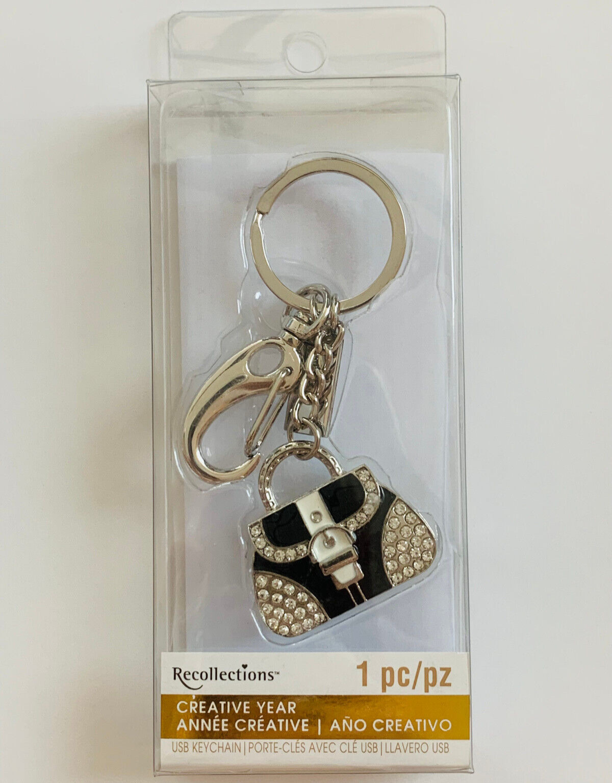 NEW MINIATURE NOVELTY RHINESTONE HANDBAG KEYCHAIN HIDDEN 1GB USB PURSE CHARM
