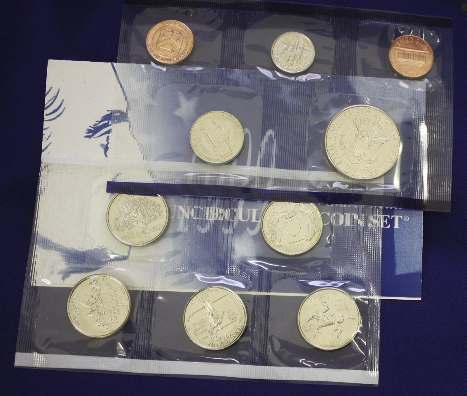 1999 US Uncirculated Mint Set | 9 Coins P & D Cellos | Original Envelope