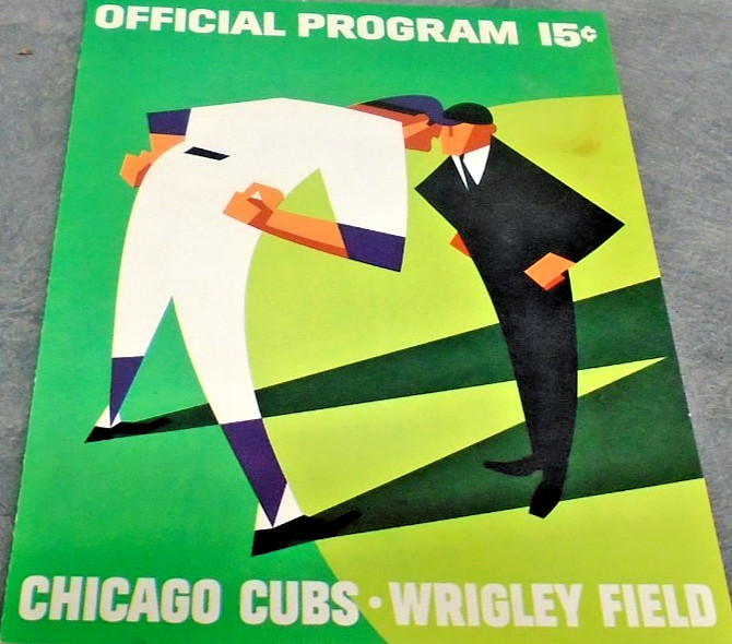 1966 CHICAGO CUBS PROGRAM SCORECARD VS. SAN FRANCISCO GIANTS RARE MAYS MCCOVEY!