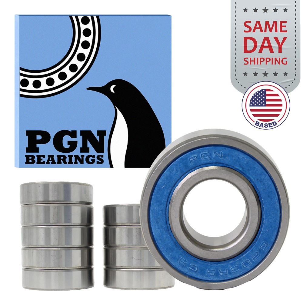 (10) 6203-2RS Premium Rubber Seal Ball Bearing C3 EMQ, 17x40x12, 6203 2RS 6203rs