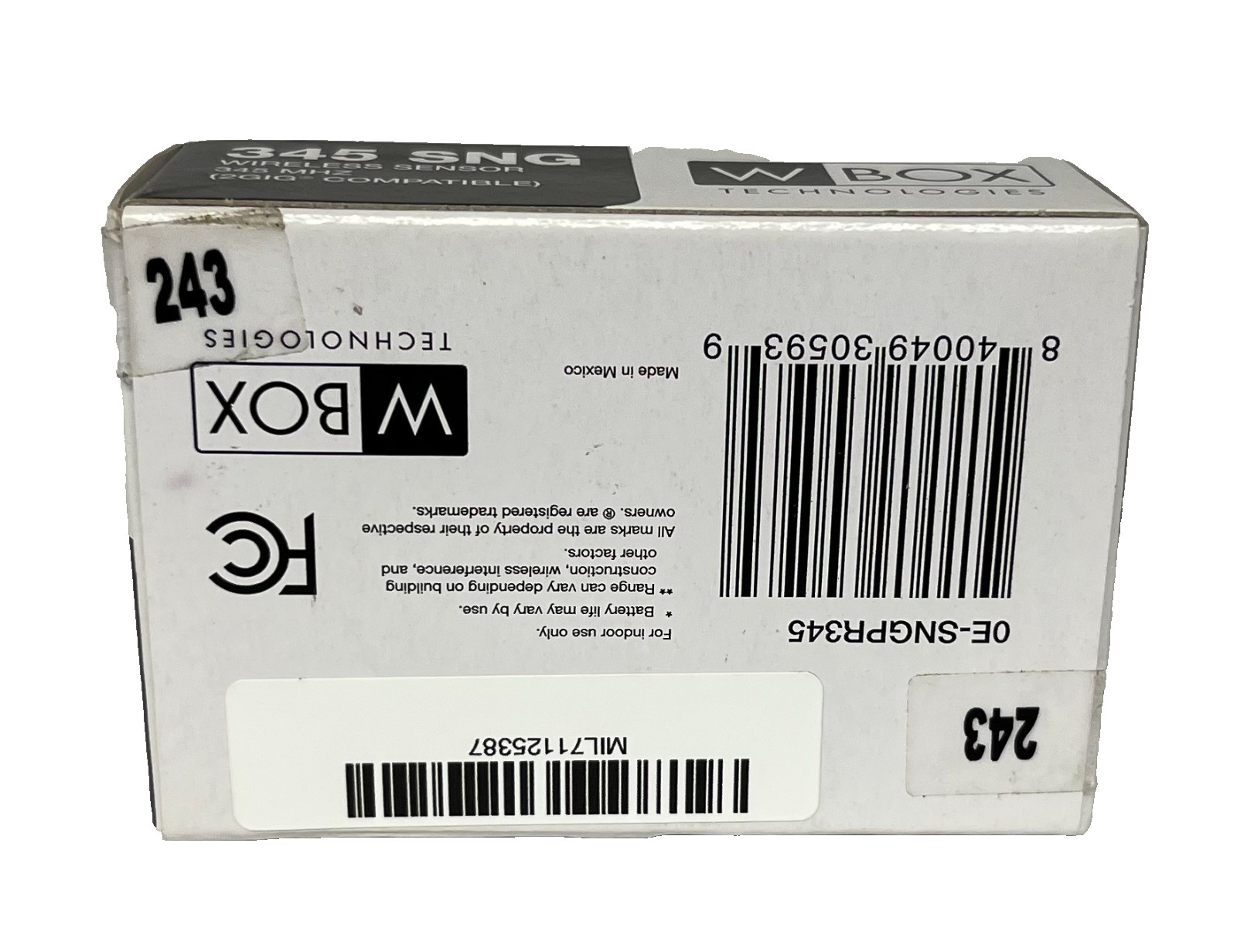 WBOX Technologies, WIRELESS SENSOR 345 MHZ-2GIG COMPATIBLE, Brand New