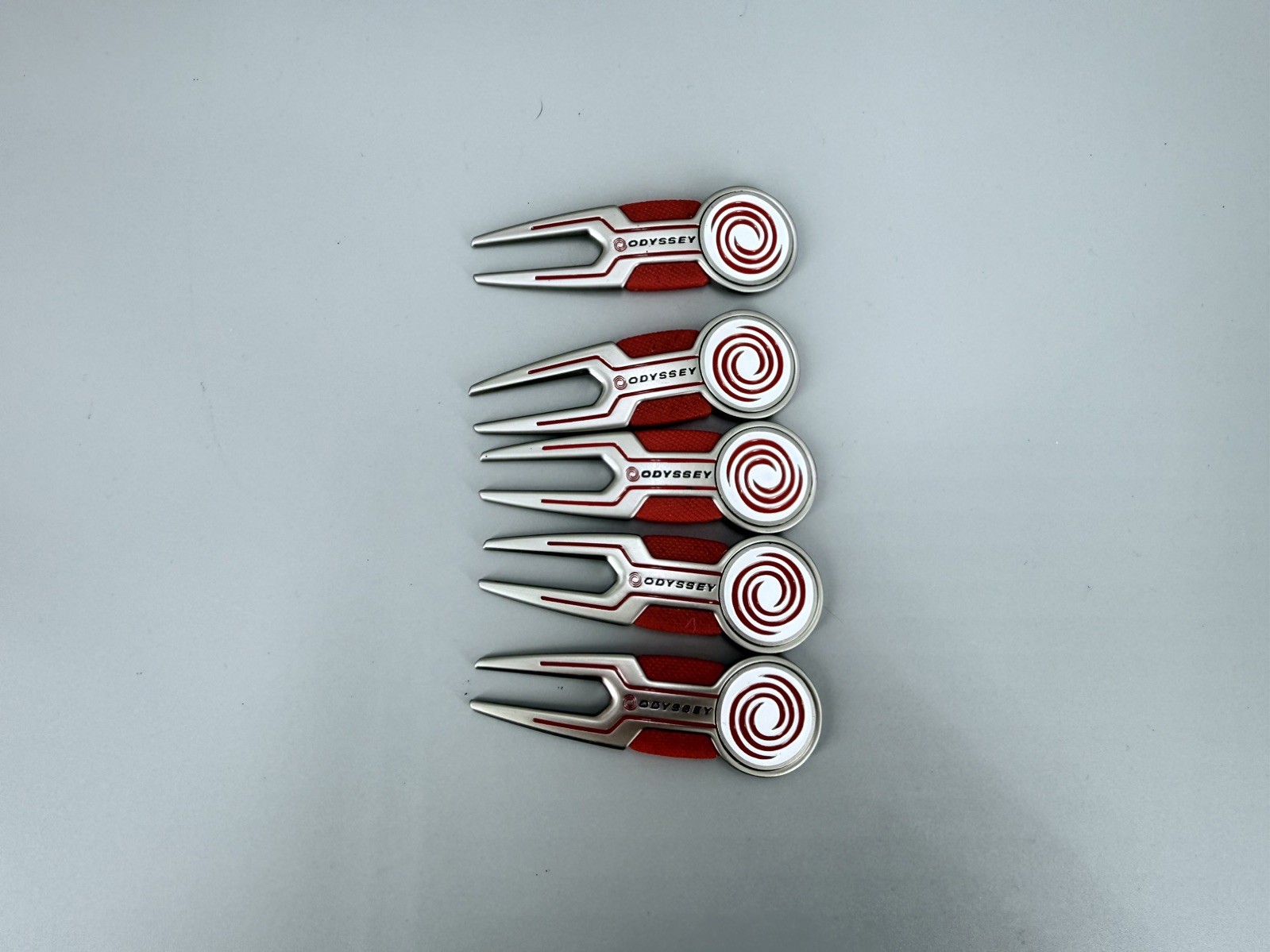 Odyssey Red and Silver Divot Tool Used with Magnetic Ball Marker