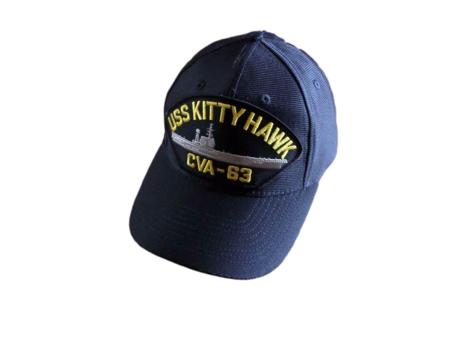 USS KITTY HAWK CVA-63 NAVY SHIP HAT U.S MILITARY OFFICIAL BALL CAP U.S.A MADE