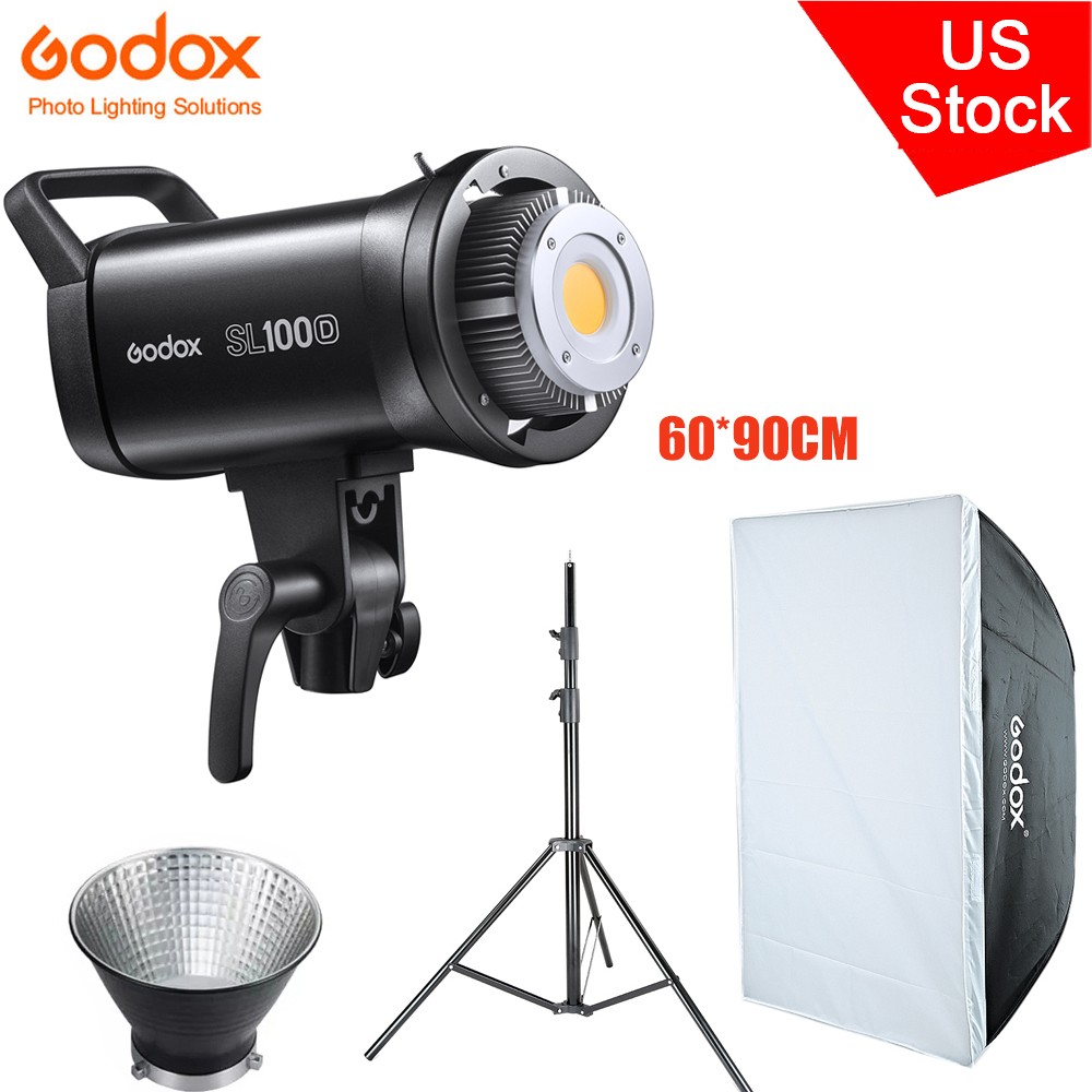 Godox SL100D 100W 5600K White Version LED Video Light + 60*90cm Softbox+2m Stand