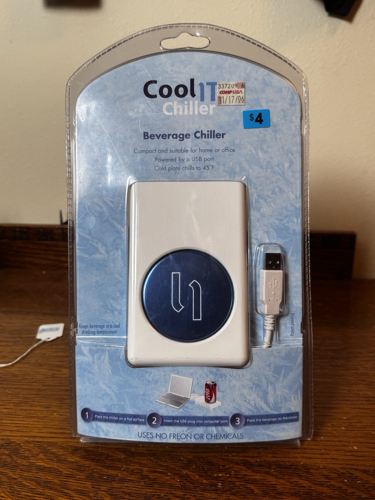 CoolIT USB Beverage Chiller Desk Drink Cooler Cold Plate 45°F Computer Powered