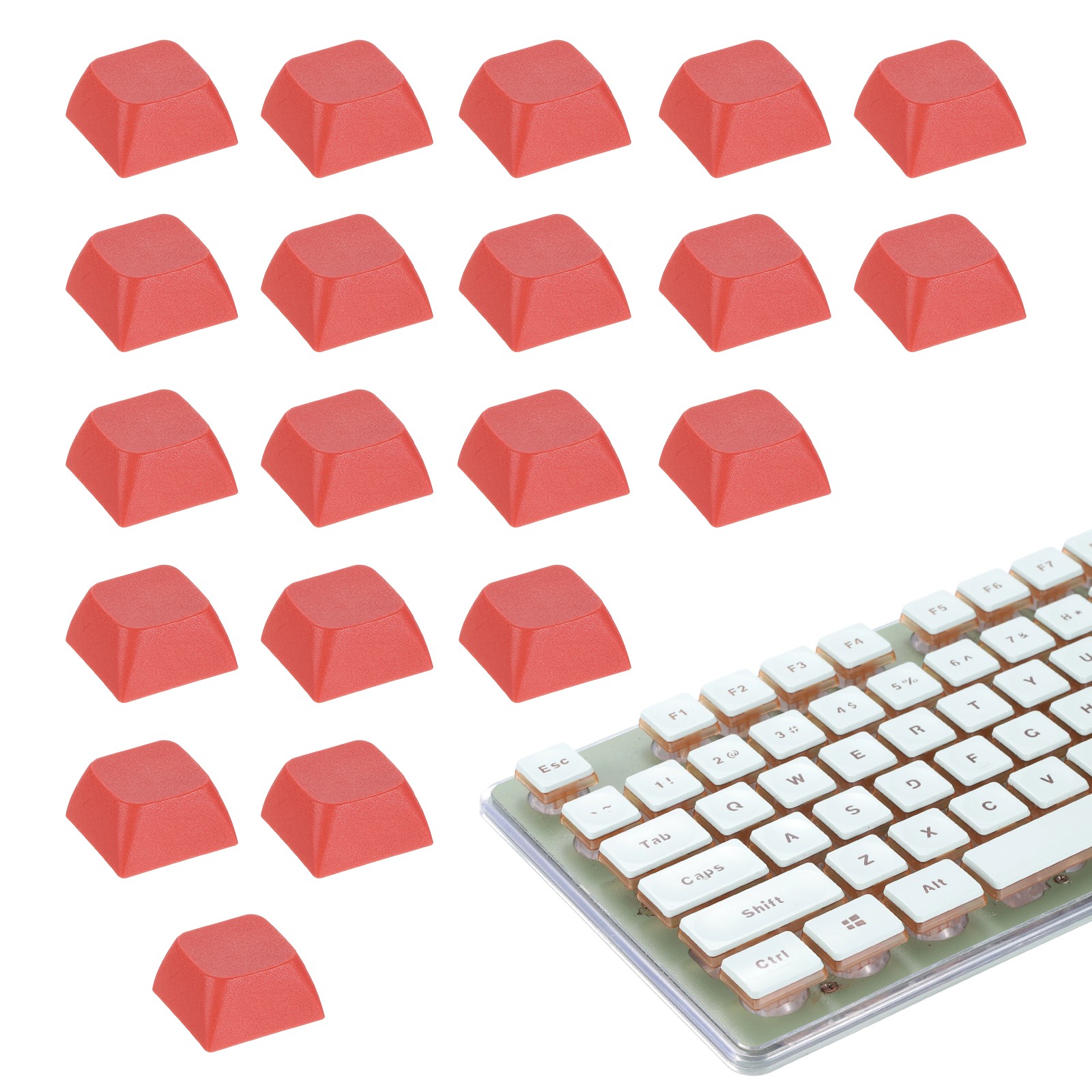 20Pcs XDA Profile Keycap Set PBT Mechanical Numeric Keypads, Red