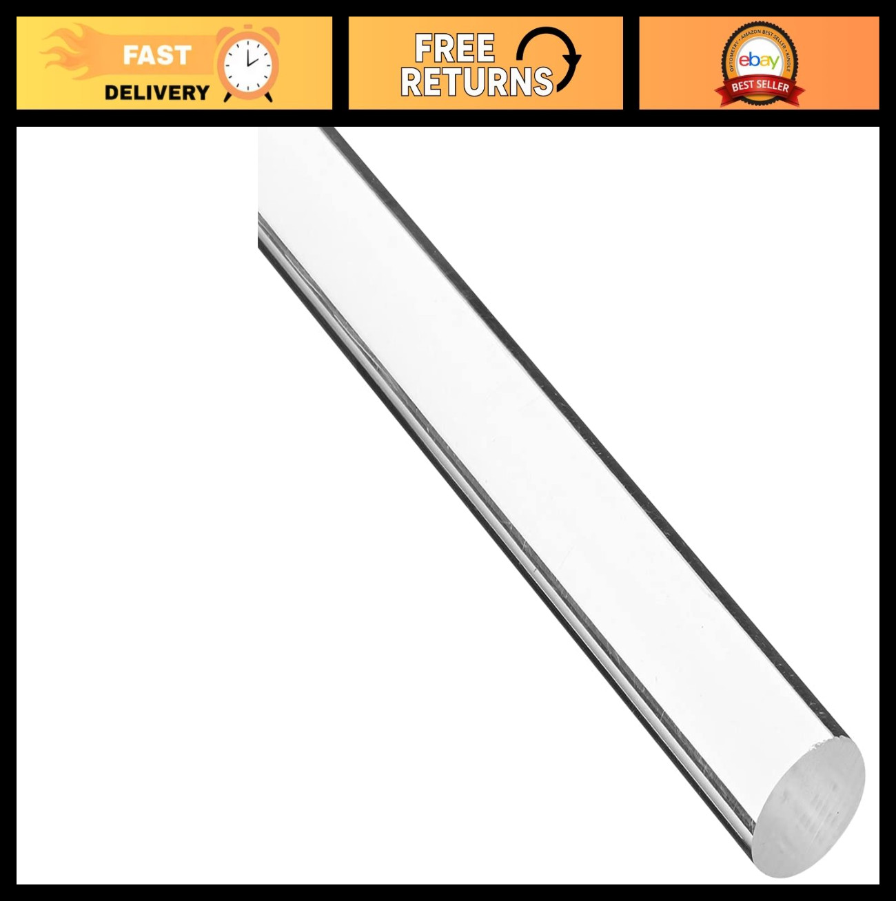 Clear Acrylic Lucite Dowel Rod 7/8”W x 24”L - Durable for DIY Crafts & Projects