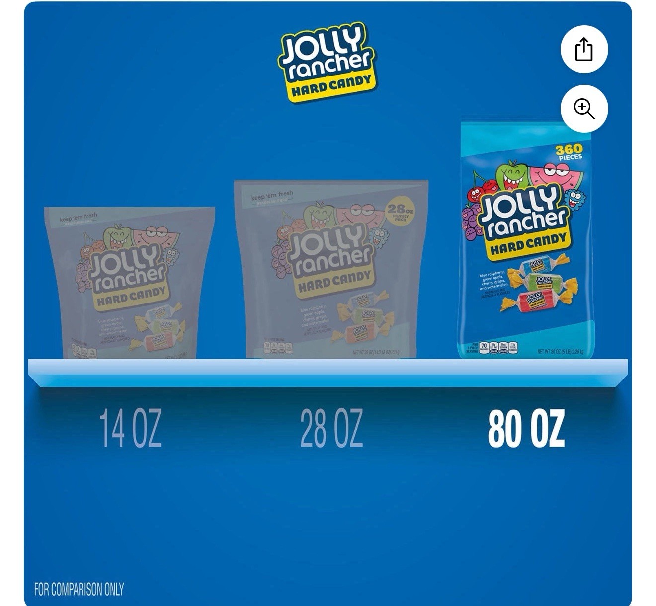 Jolly Rancher Assorted Fruit Flavored Hard Candy Bulk Bag, 5 Lb