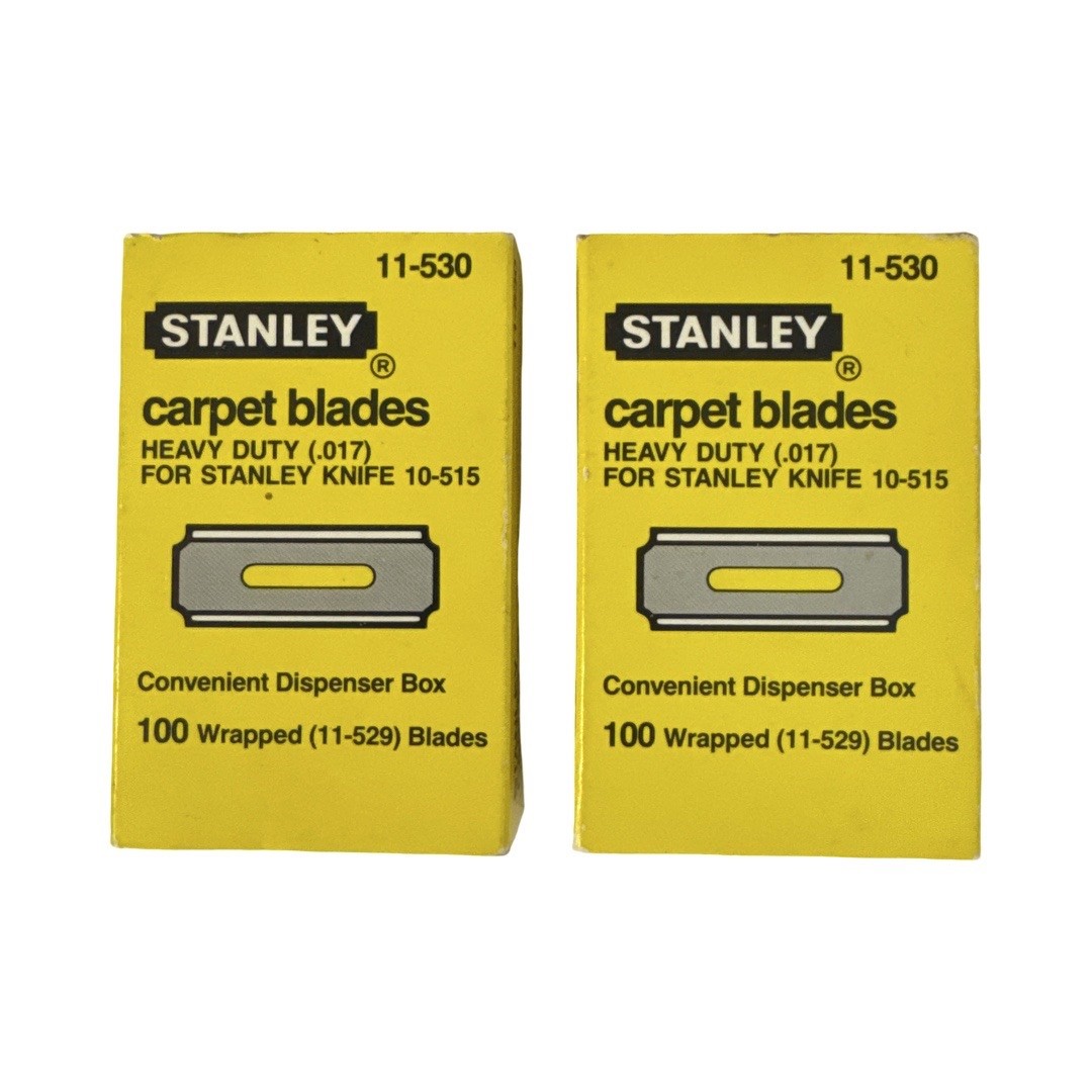 Lot of 2 Boxes Stanely Carpet Blades Heavy Duty (0.17) 11-530 NEW NOS