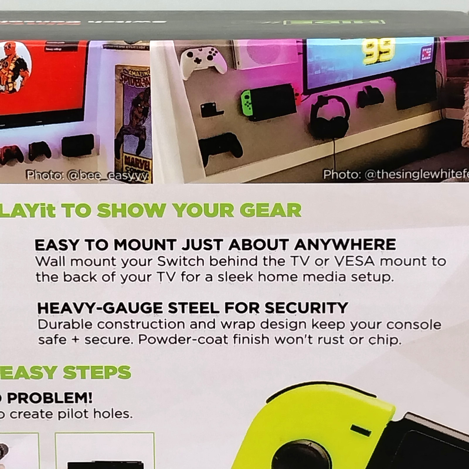 HIDEit Mounts Nintendo Switch Console Dock Wall Mount