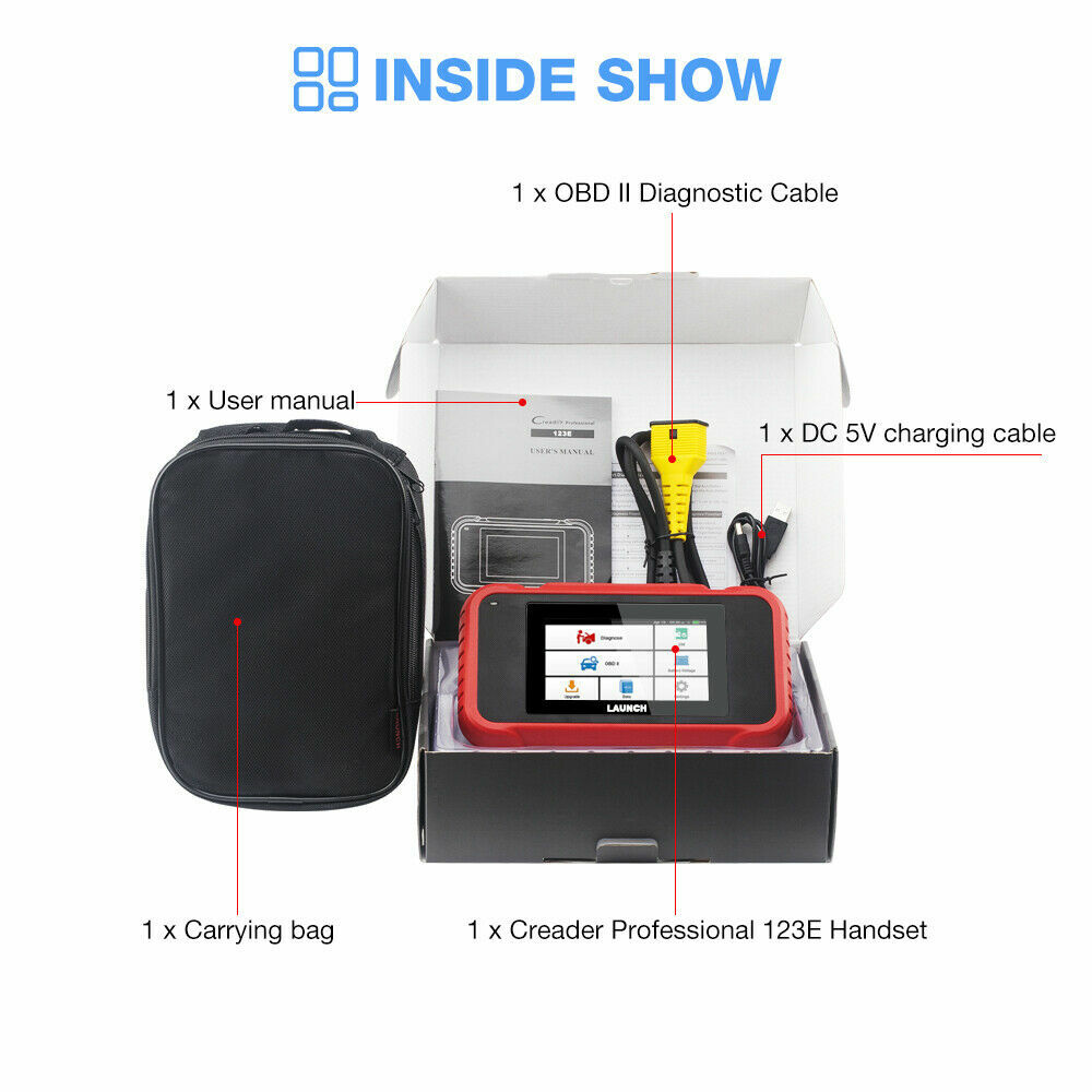 LAUNCH CRP123E V2.0 OBD2 Scanner Reader Check Car Engine ABS SRS Diagnostic Tool