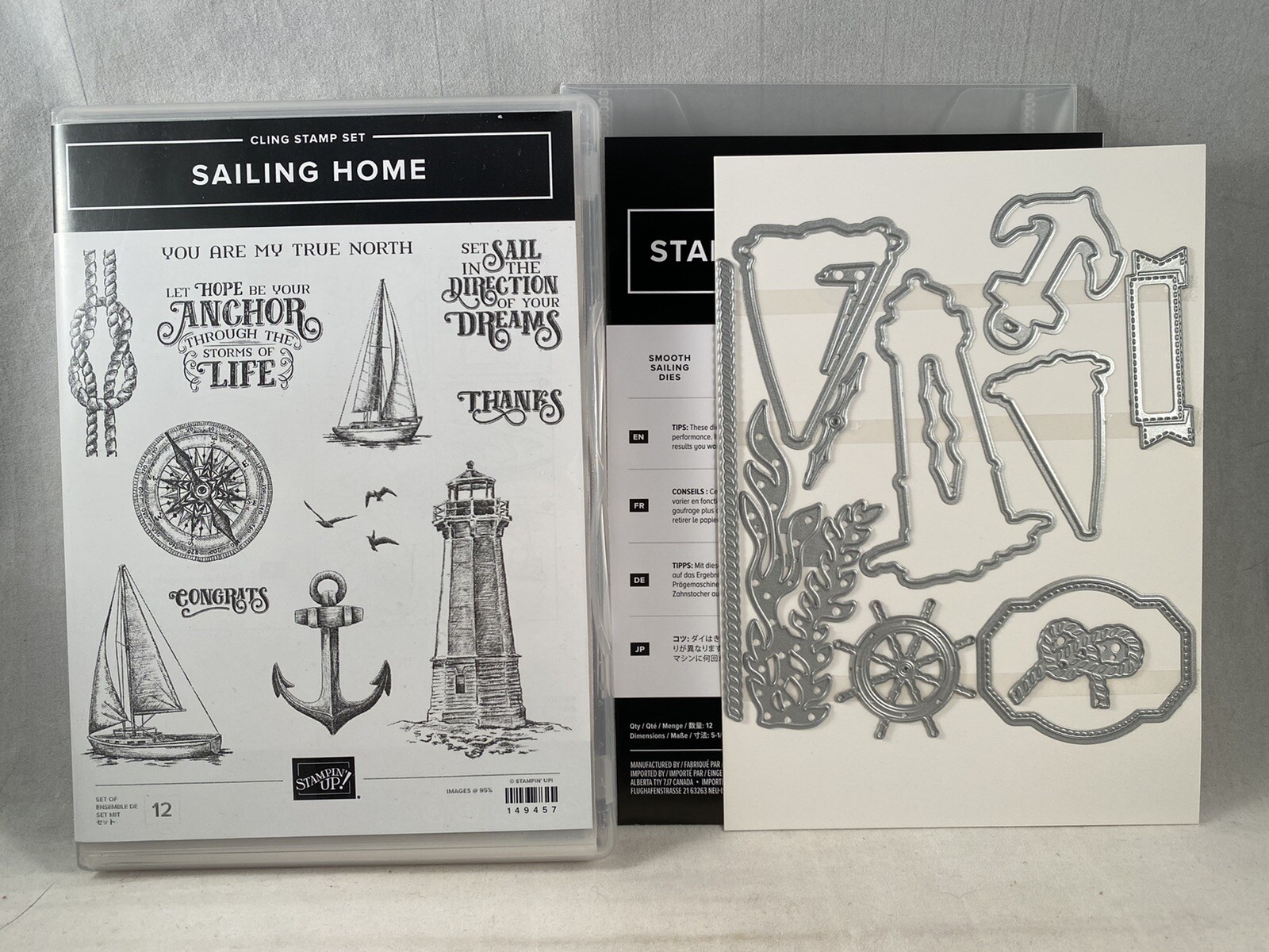 SAILING HOME Stamp Set SMOOTH SAILING Dies Stampin Up Lighthouse A22