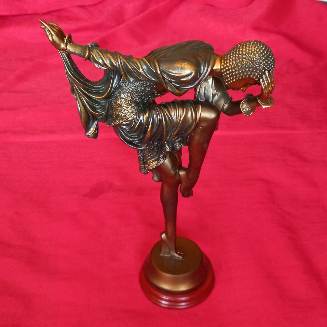 CHARMING BRONZED EFFECT ART DECO STYLE 'THE DANCING LADY' FIGURE