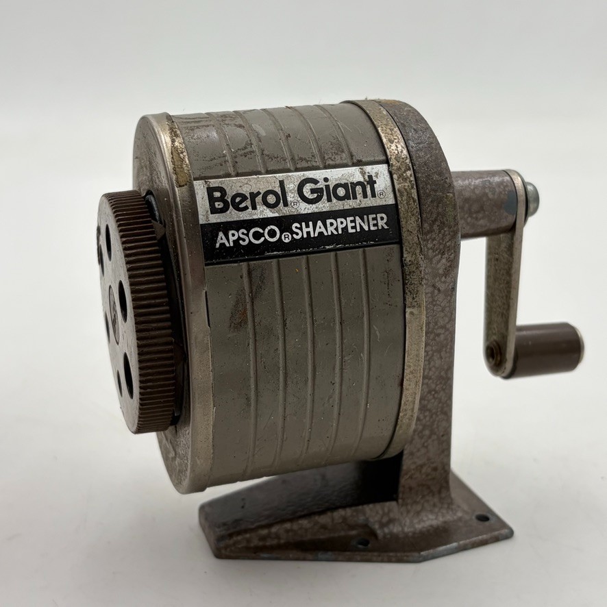 Vintage Berol Giant Apsco Pencil Sharpener 6-Hole Adjustable Metal Mount USA
