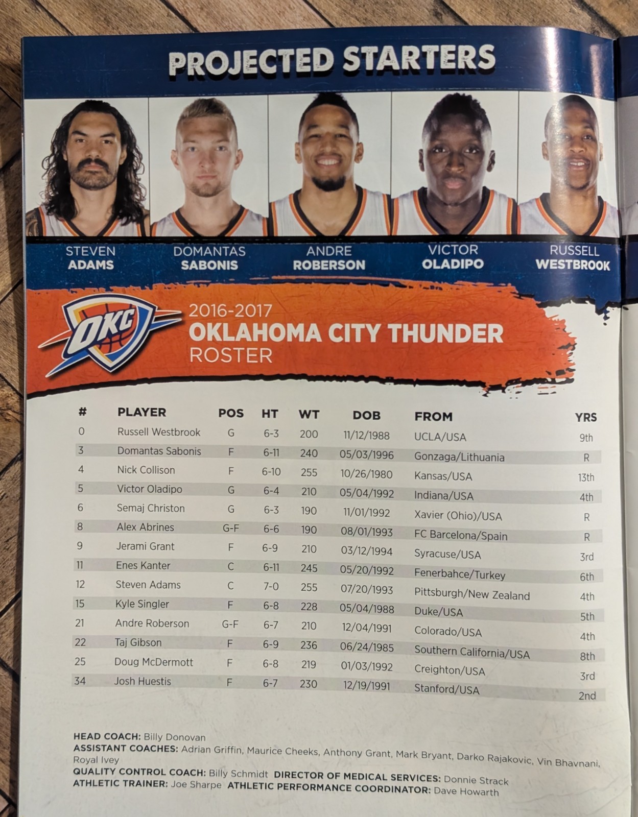 OKC Thunder GameNight Magazine Program - Feb. 28, 2017 vs Jazz - NBA Westbrook