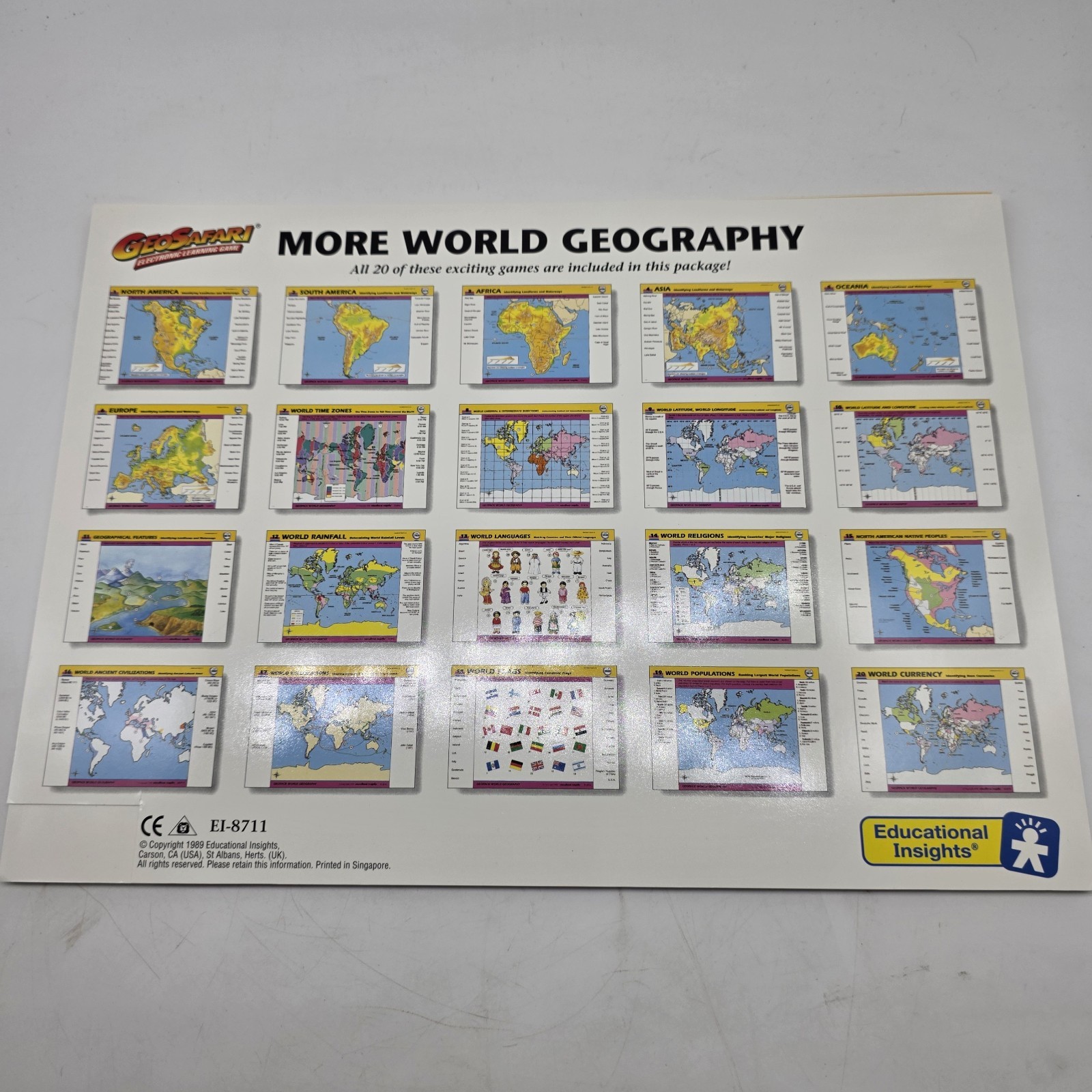 GeoSafari Card Sets 4 Jr Basic, Reading Games, Phonics, More World Geography