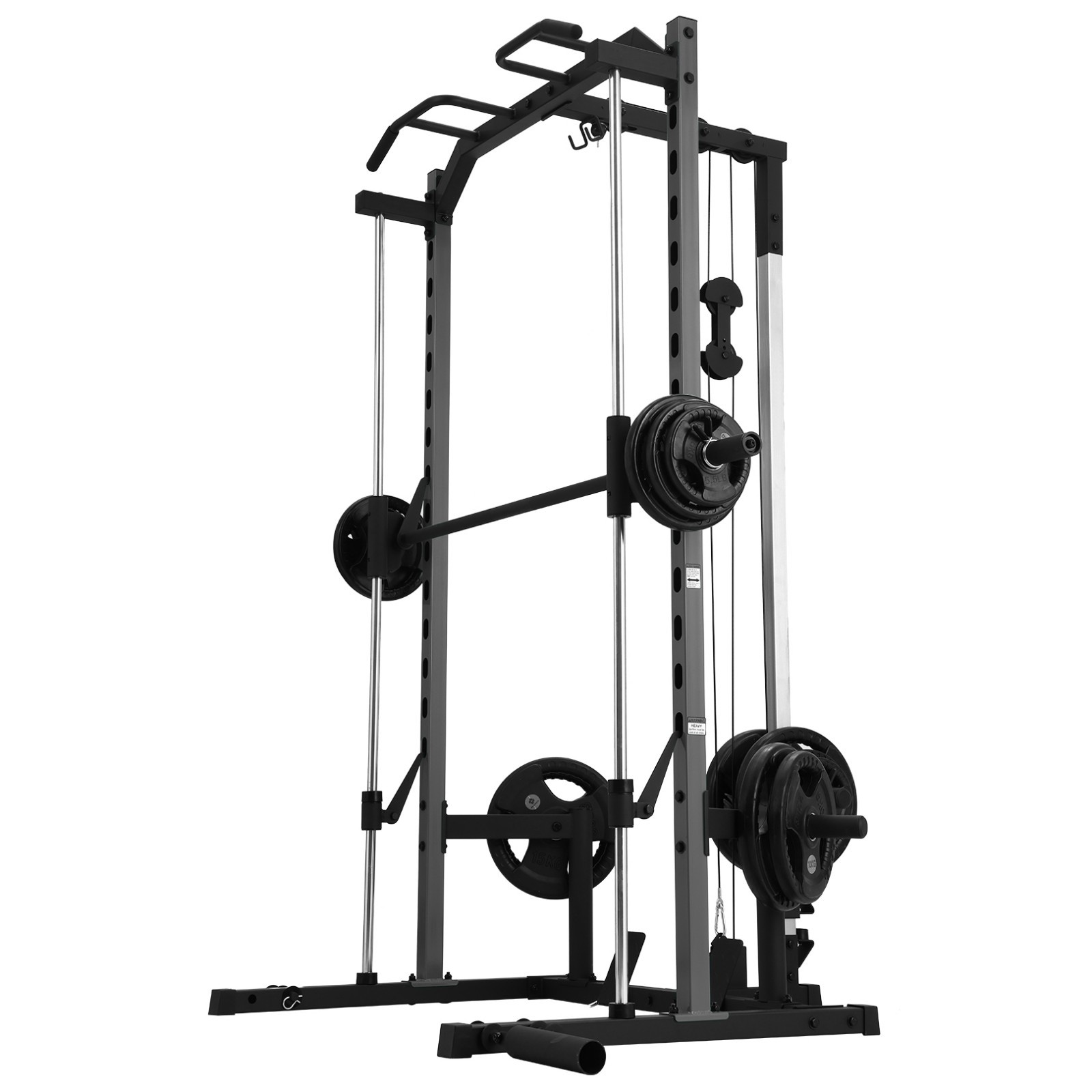 1400 Lbs Power Cage Smith Machine Multi-Function Squat Rack with LAT-Pull Down🔥