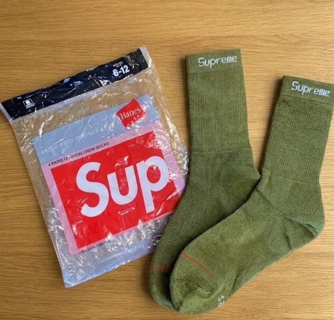 Green Crew Socks 4 Pack Size 6-12 Cotton Streetwear Supreme Hanes Comfort New