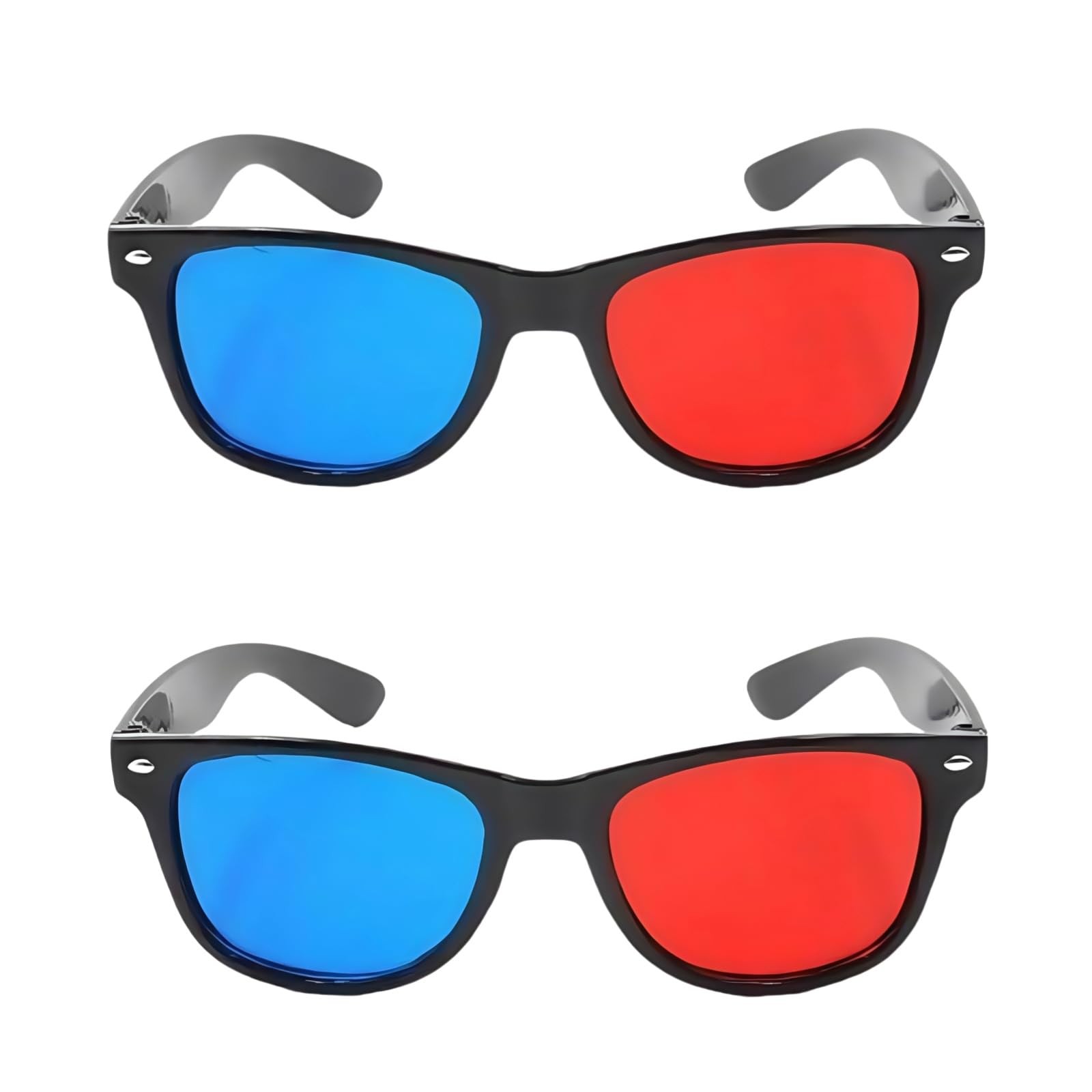 2Pcs Red and Blue 3D Glasses Universal TV Movie Dimensional Video Frame 1