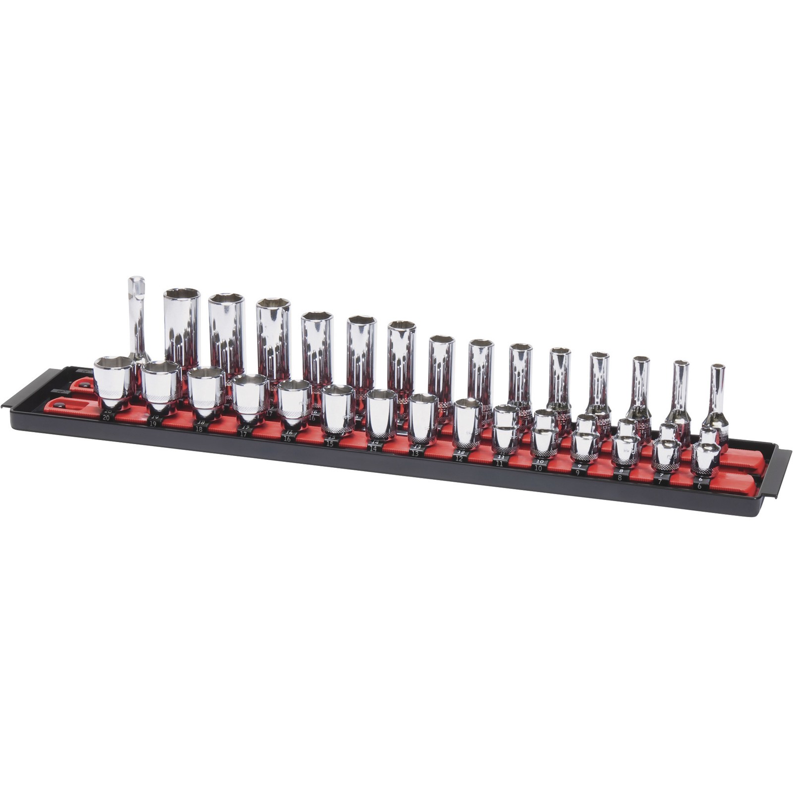 Ernst Manufacturing Socket Boss Organizer, 2 Rails, 3/8in.-Drive, Model# 8453