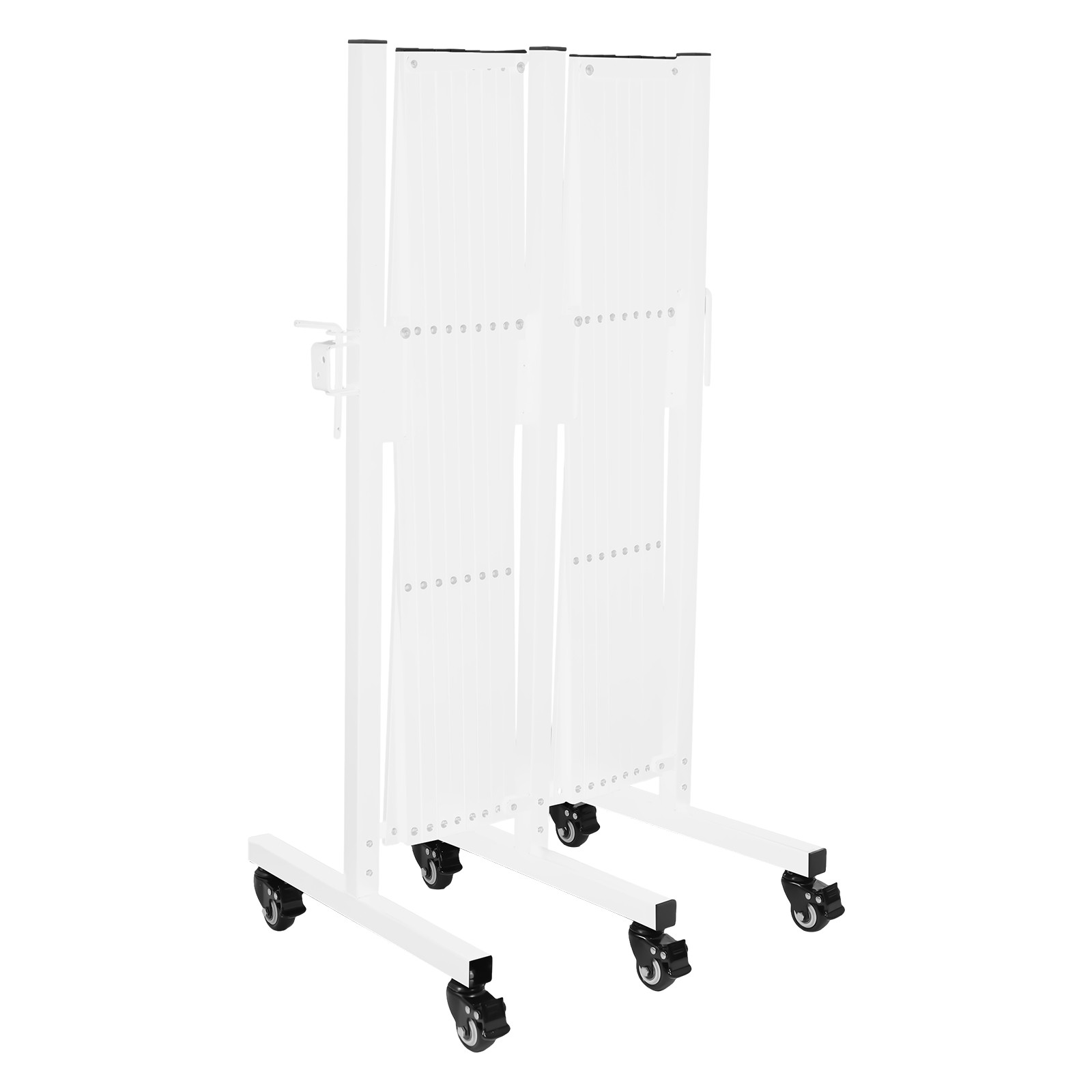 Mobile Expandable Folding Gate White Diamond 540×45×102cm Lockable Wheels