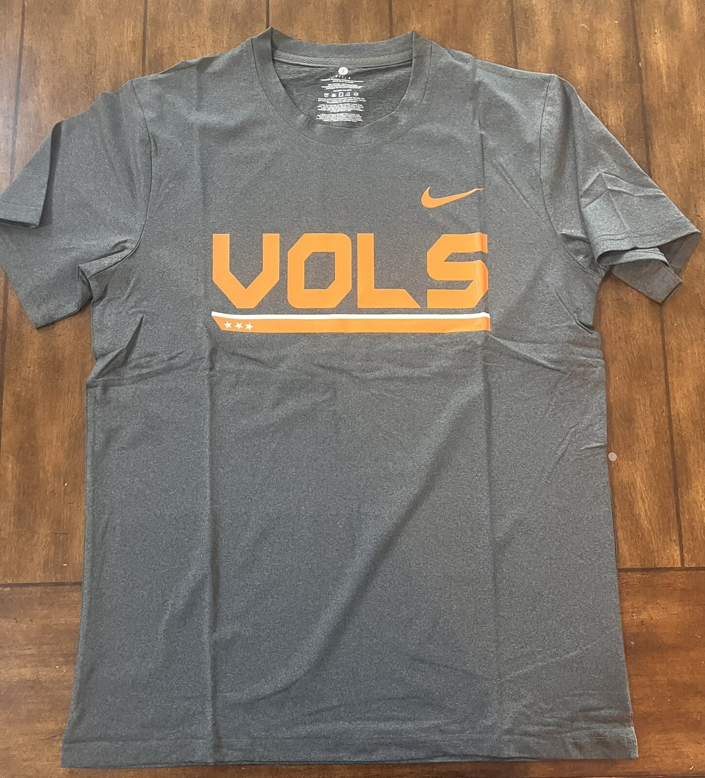 Tennessee Vols Volunteers  T-shirt Grey Adult  Small NO TAGS! (NEW)