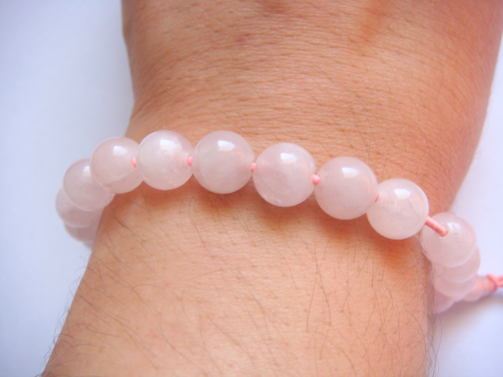 ROSE QUARTZ BEAD STRETCH BRACELET ESTATE