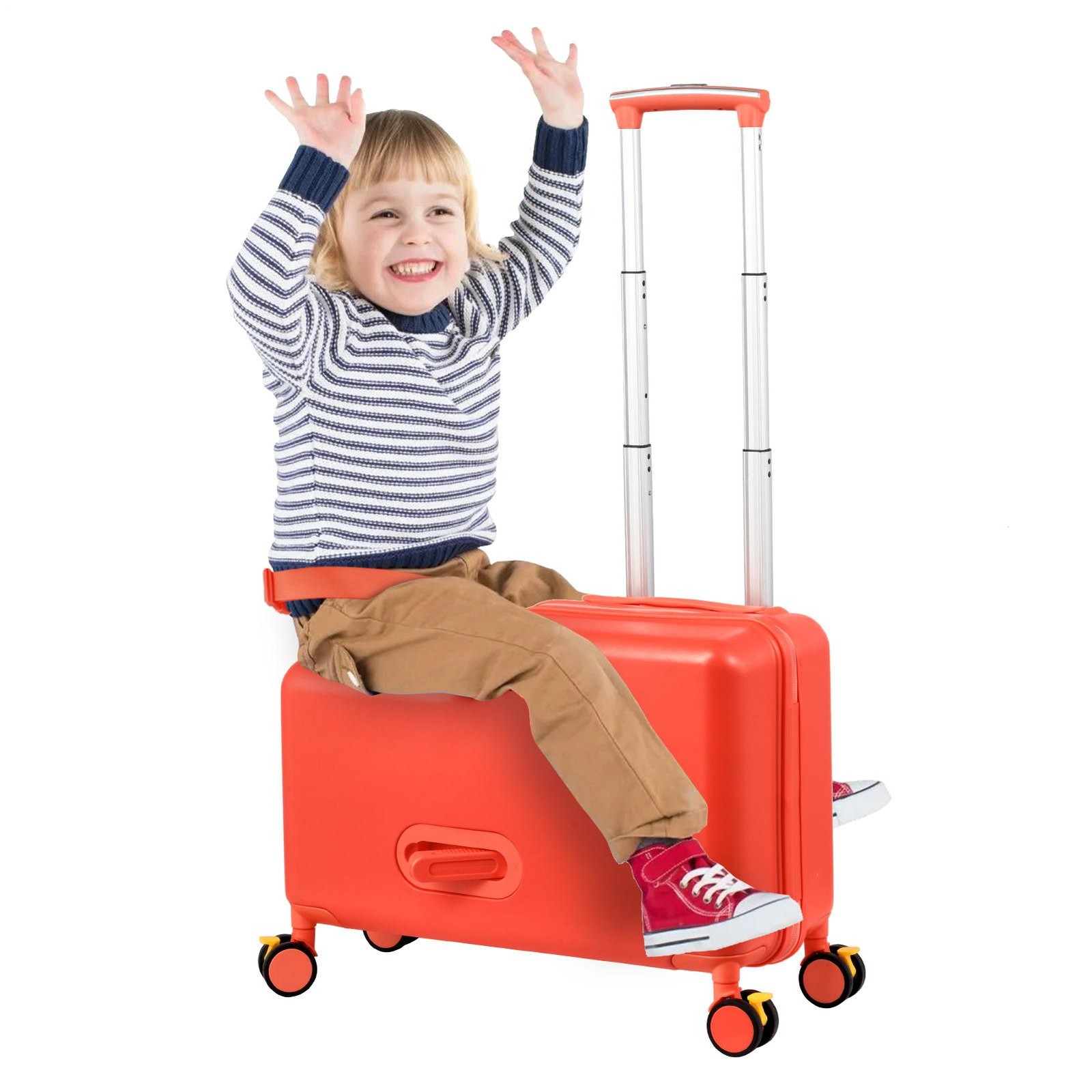 20 inch Ride on Suitcase for Kids Luggage Large Suitcases Child Seat Red, Blue-