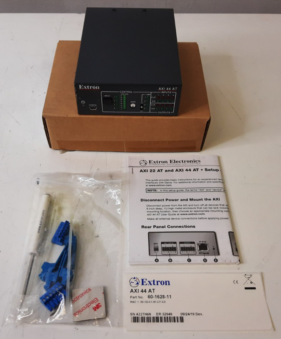 Extron AXI 44 AT (60-1628-11) 4 Input 4 Output Dante Audio Interface - New
