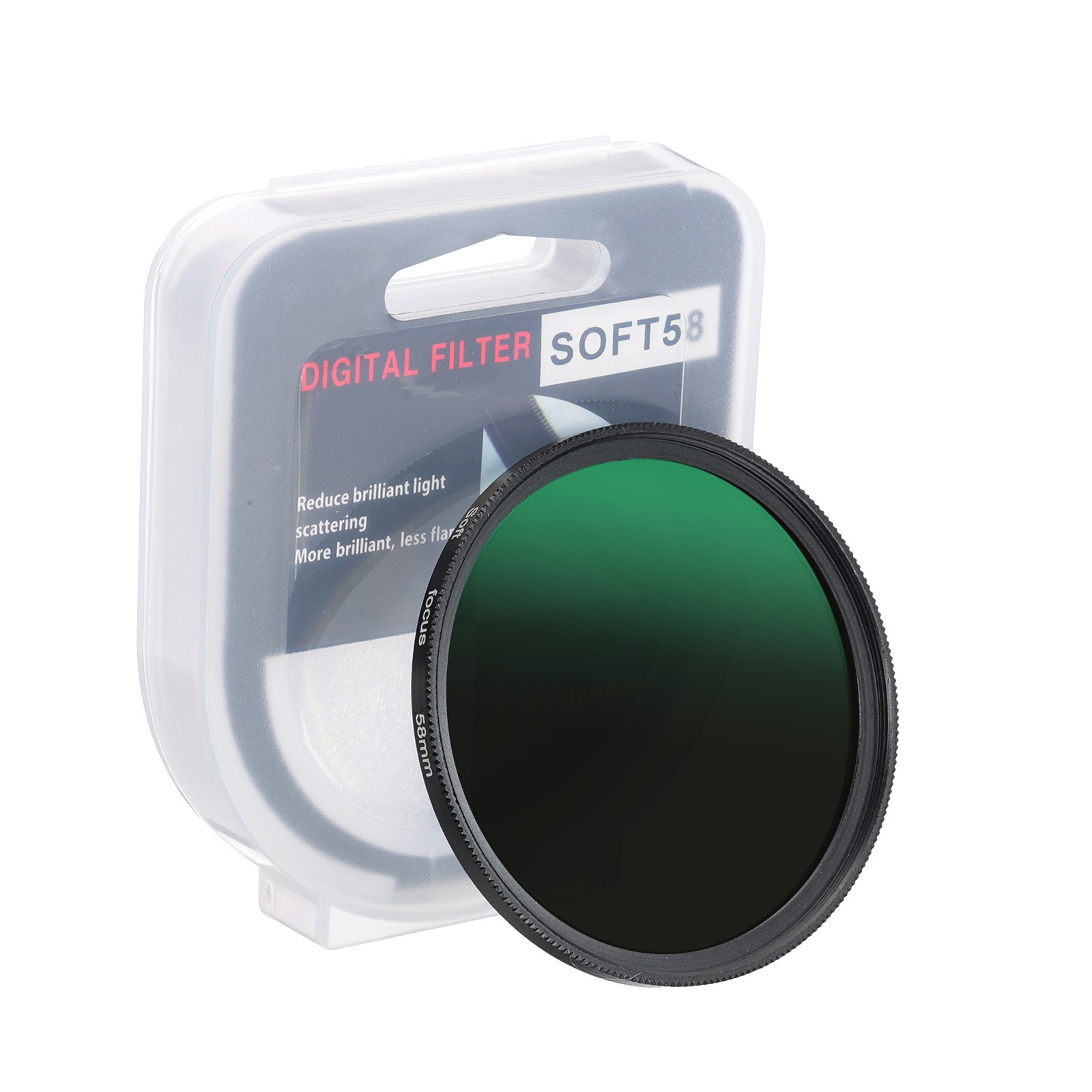 58mm Mist Filter Soft Diffusion Filter Fog Effect Camera Lens Black