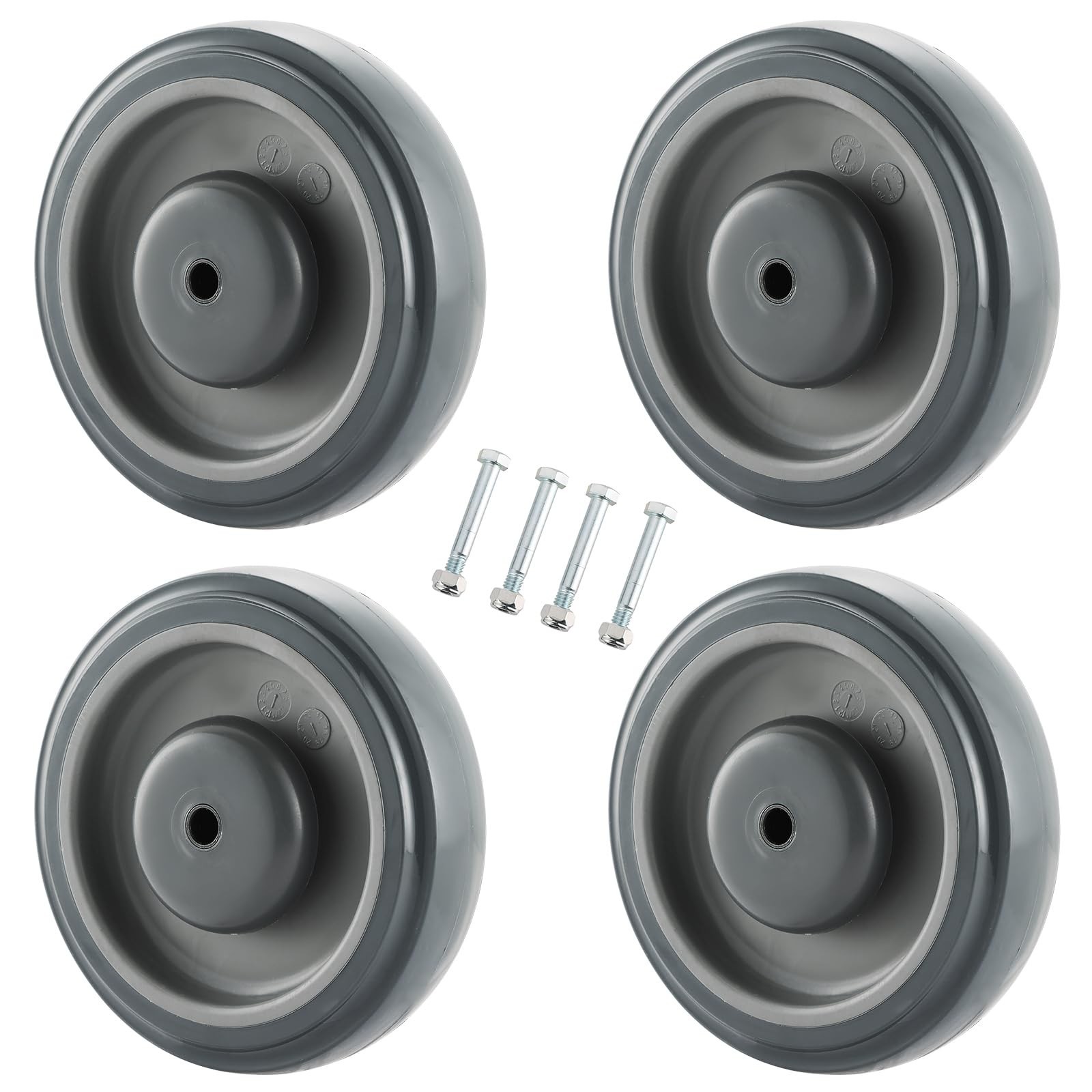 Shopping Cart Wheels Replacement | 4 Pack Shopping Cart Caster, 5-inch Diamet...