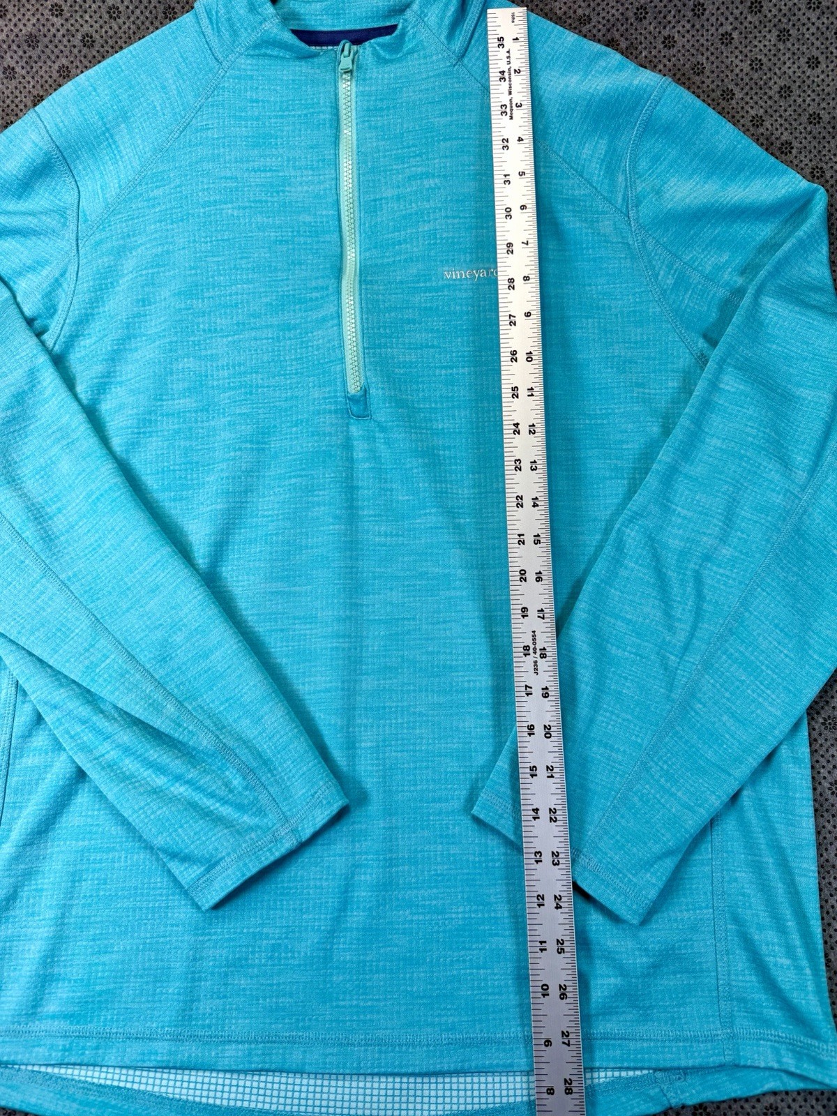 Vineyard Vines Pullover Mens XL Turquoise Performance Quarter Zip Long Sleeve