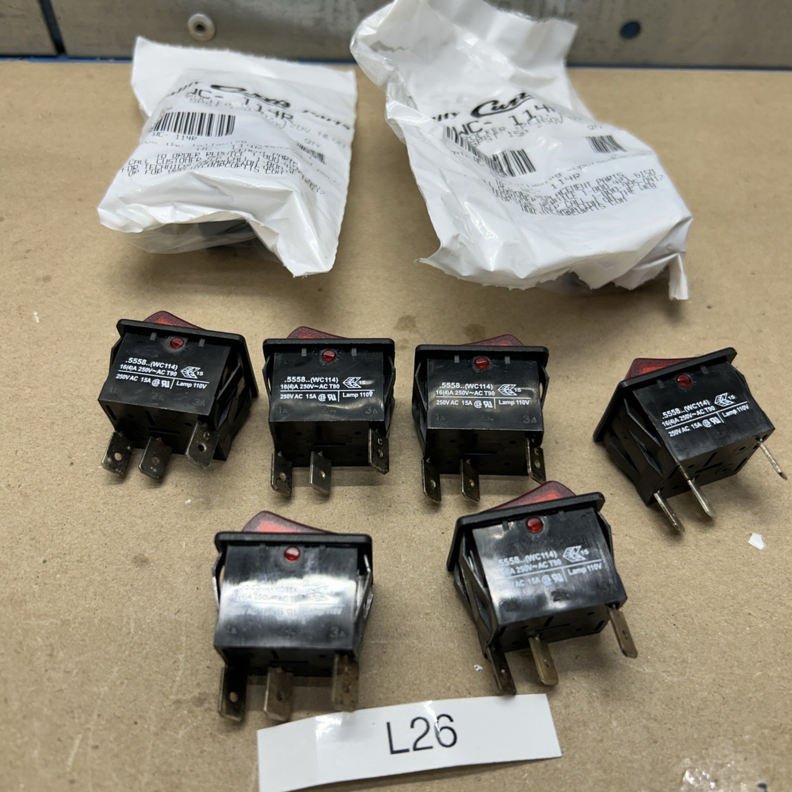 (8) Curtis WC-114R Rocker Switch Red Fast 🇺🇸 Shipping! + Warranty