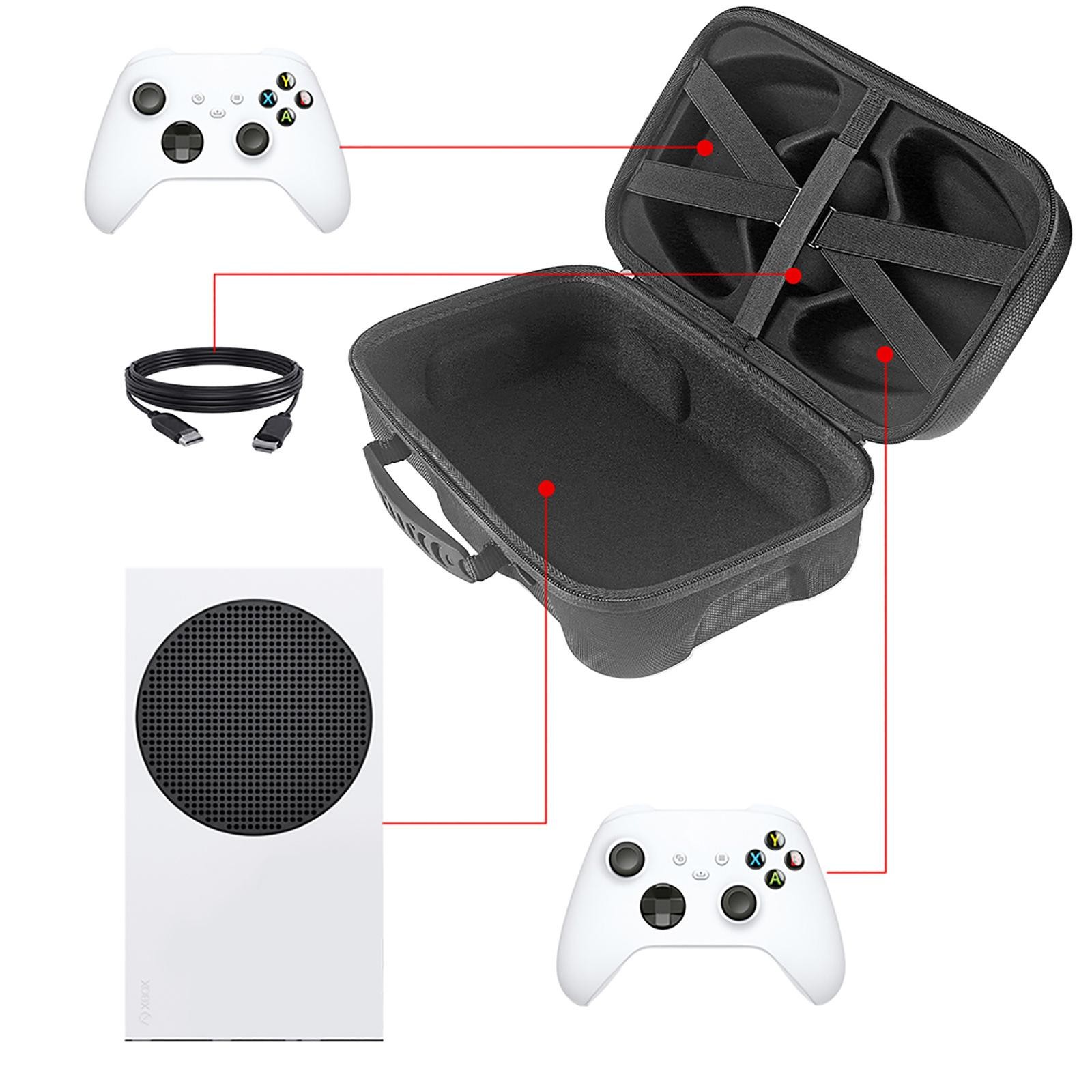 Black Carrying Case for Xbox Series S Game Console Travel Controller Storage Bag