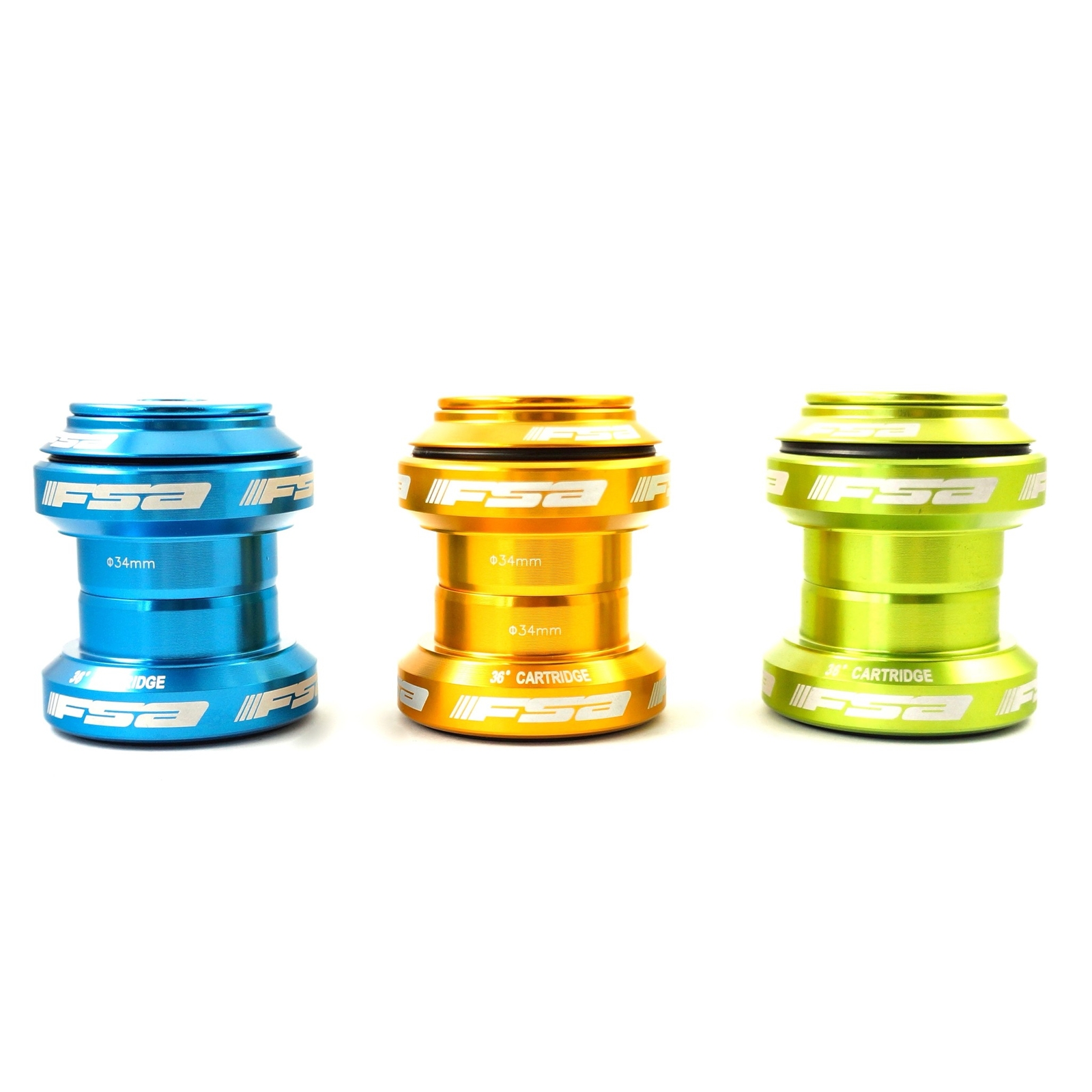 FSA Orbit MX Threadless Road Bike 1-1/8" Headset  w/ Top Cap Gold Green Blue