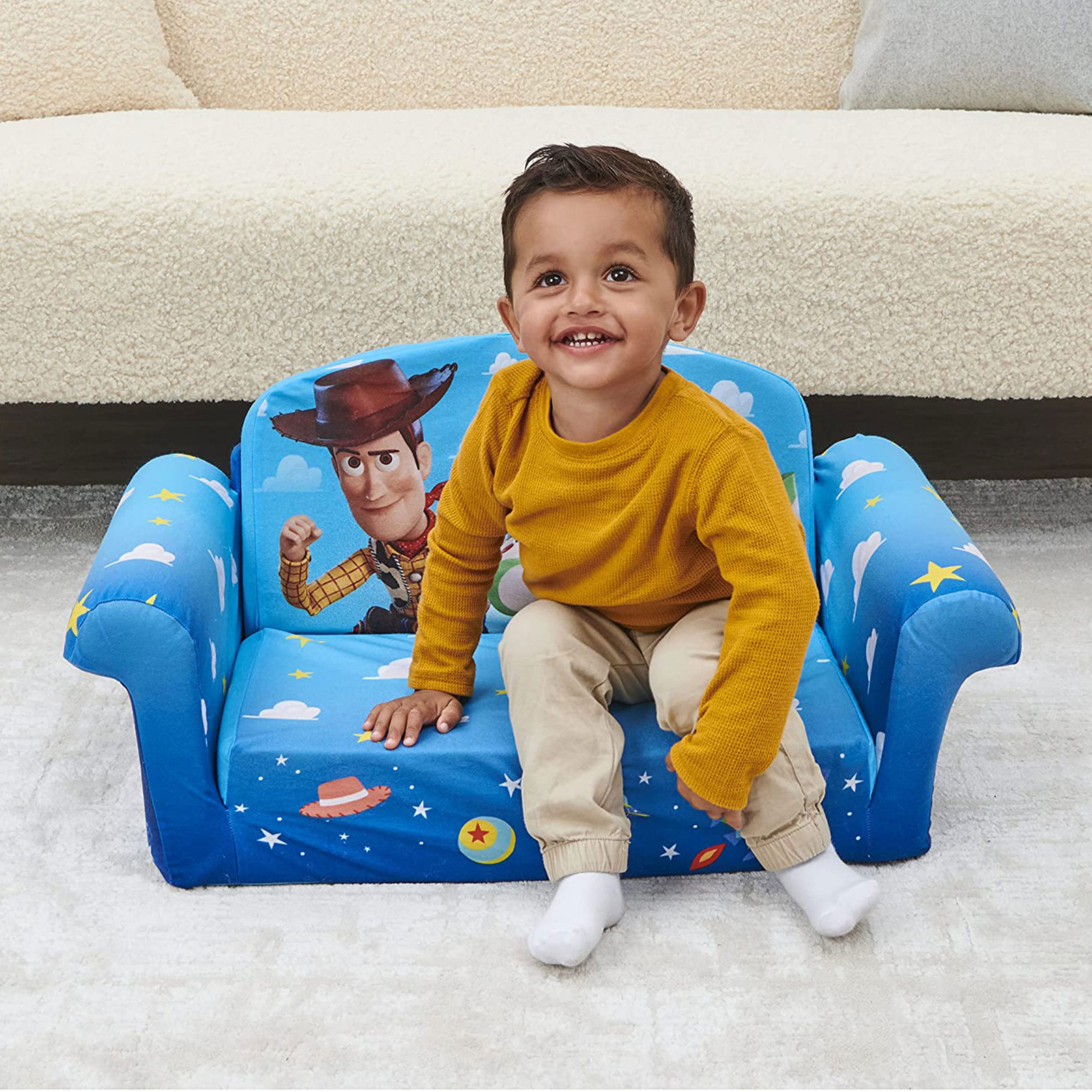 Marshmallow Furniture 2 Pack Kids 2-in-1 Flip Open Foam Sofa Bed, Toy Story