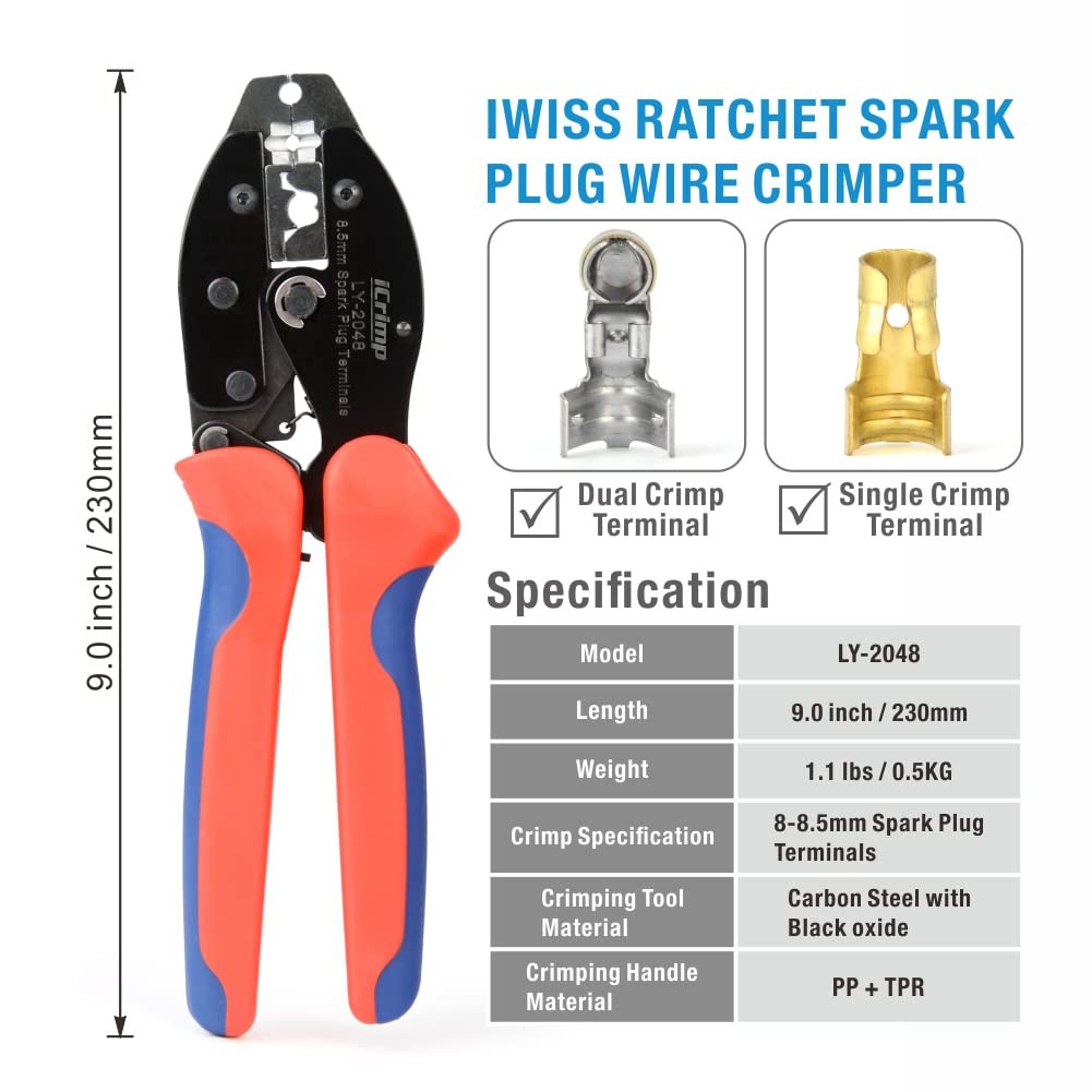 IWISS Spark Plug Wire Crimper Stripper 7.0-8.5mm