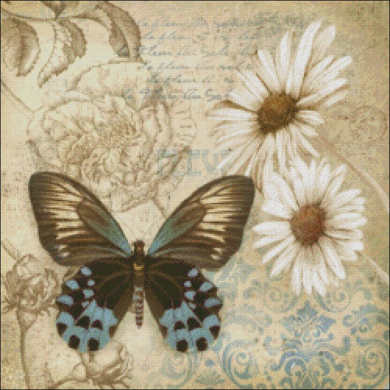 Butterfly Garden I - Chart Counted Cross Stitch Patterns Needlework embroidery