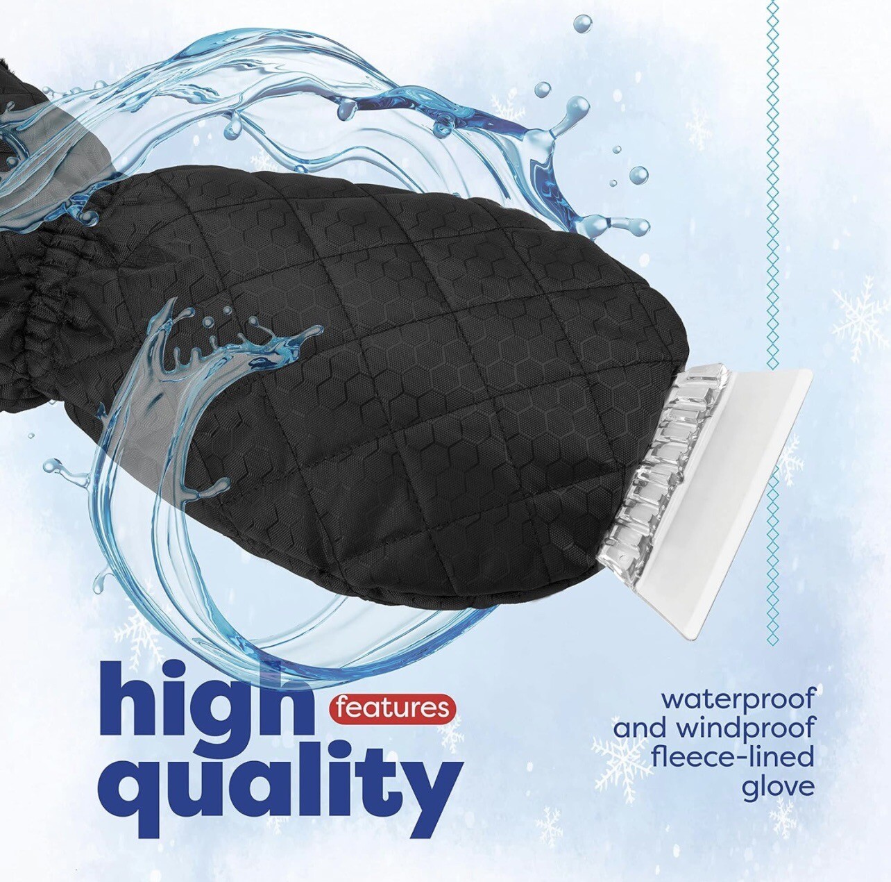 For Car Truck Windshield Remover Scraper Car Ice Scraper with Snow Brush Glove