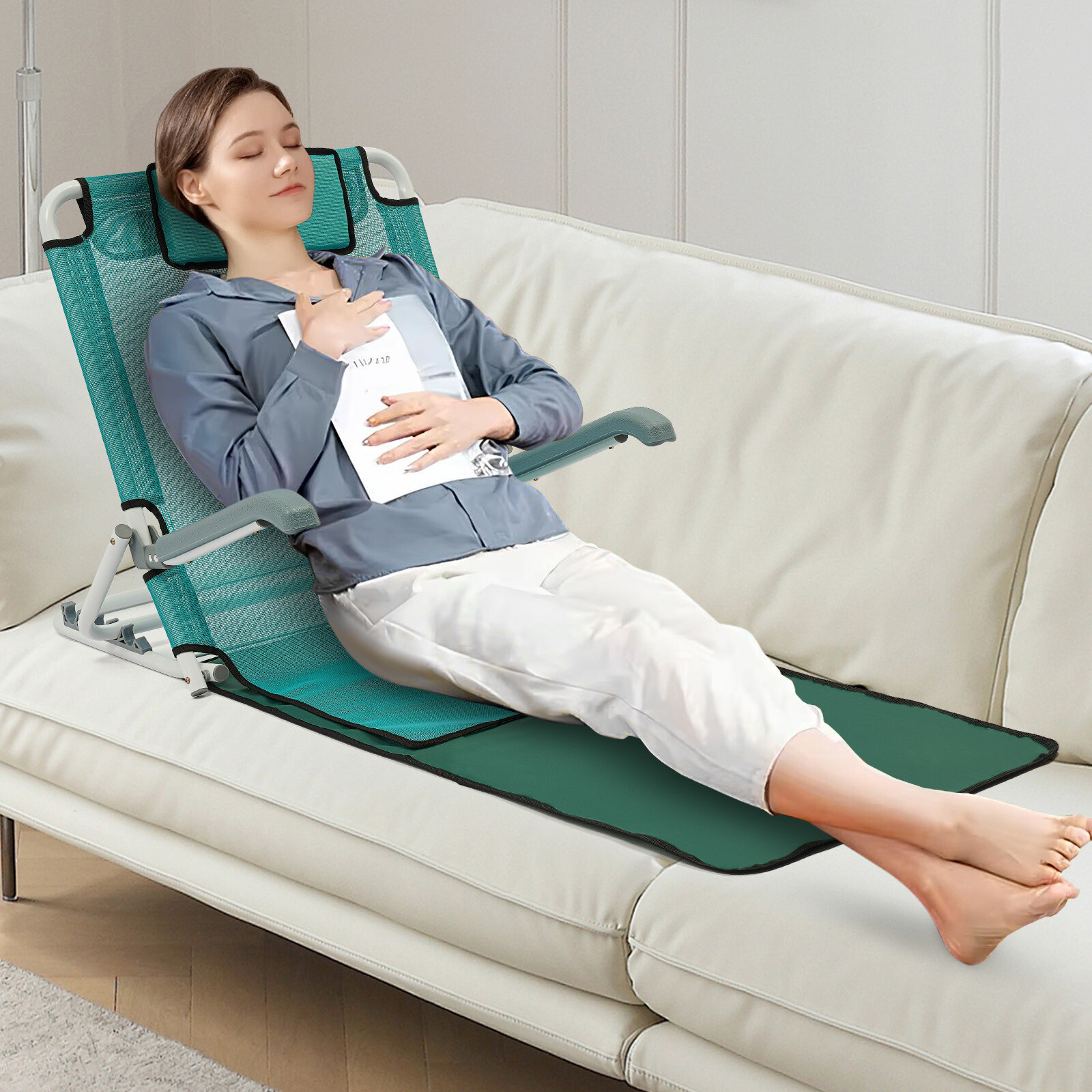Lake Blue Sit-up Backrest 20°~75° Adjustable Angle Leisure Holder Backrest 90kg