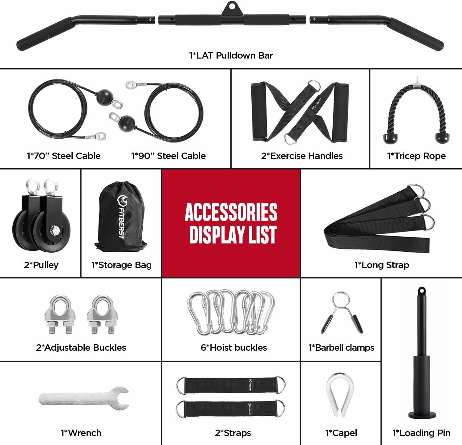 Pulley System Gym, Cable Weight Pulley System for Gym LAT Pulldown, Biceps .....